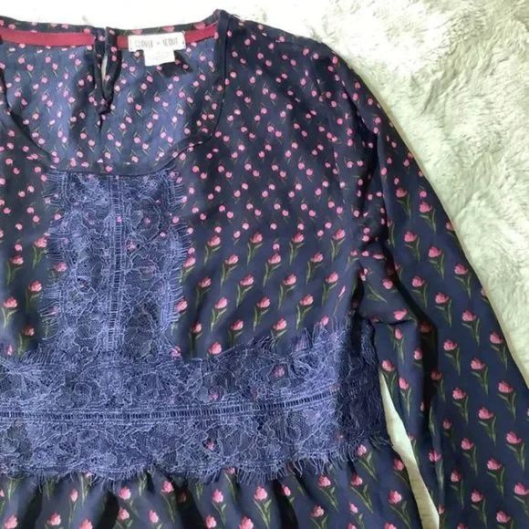 clover & scout multi color floral blouse size medium - Picture 11 of 11